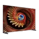 TCL 98C8K Ultra HD 4K LED televizyon, renkli spiral desenli ekrana sahip genel renk tasarım.