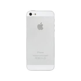 Beyaz Apple iPhone 5S akıllı telefonun arka yüzü, kamera ve Apple logosu detaylı görünüm