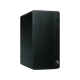 HP 285 G3 4CZ68EA siyah masaüstü bilgisayar kasası, havalandırma ızgaralı ön paneliyle önden açıdan