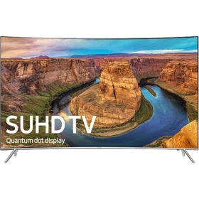 Samsung 55KS8500 55 inç Ultra HD 4K LED televizyon; kavisli dağ manzarası ekranında gösteriliyor