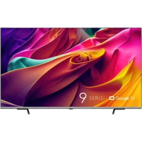 Arçelik A50 D 986 S Ultra HD 4K LED TV, renkli ekranı ve ince siyah çerçevesiyle önden görünüm