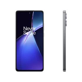 OnePlus Nord CE4 Lite gümüş akıllı telefon, önden ekran ve yandan ince çerçeve görünümüyle ana ürün sunumu