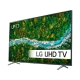 LG 70UP77006LB Ultra HD 4K LED televizyon, canlı orman ve nehir sahneli ekranıyla önden görünüm