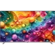 Vestel 65UT9840 Ultra HD 4K LED televizyon, renkli uzay temalı ekranıyla önden görünüm