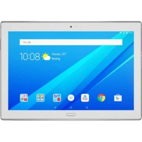 Lenovo Tab4 10 Plus TB-X704F beyaz tablet, 3 GB RAM 32 GB depolama ekranı vitrin görünümüyle