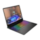 HP OMEN MAX Gaming 16-ah0022nt B88F2EA siyah oyuncu laptop; RGB klavye ve oyun ekranı görünüyor