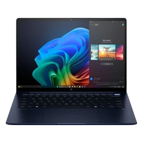 HP EliteBook Ultra G1i 14 AI B68Z6ET koyu mavi iş ve ofis laptop ekranı açık, modern tasarım.
