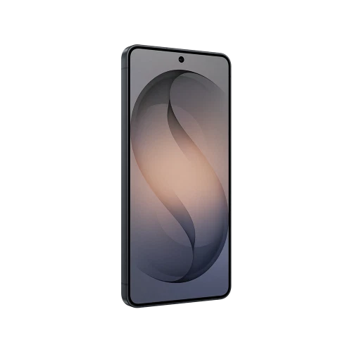 Samsung Galaxy S26 siyah akıllı telefon, önden görünüm, ince çerçeveli ekran ve orta ön kamera deliği