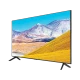 Samsung 85TU8000 Ultra HD 4K LED televizyon, genel renk; geniş ekran görüntüsü dağ manzarasıyla.