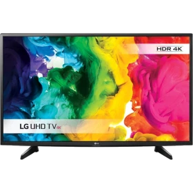LG 49UH610V Ultra HD 4K LED televizyon, canlı renkler ve HDR 4K ekran görüntüsü ile vitrinde