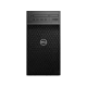 Dell Precision T3640 siyah masaüstü bilgisayar kasasının önden görünümü, havalandırma ızgarası ve ön bağlantı noktaları