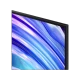 Samsung 65S95D Ultra HD 4K OLED televizyon, siyah çerçeveli ekranda mavi mor çizgili arka plan gösterimi
