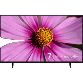 Arçelik A55 D 790 B Ultra HD 4K LED televizyon, ekranda pembe çiçek görüntüsüyle önden görünüm