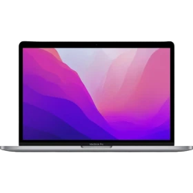 Apple MacBook Pro M2 13.3 inç gri laptop, açık ekranlı önden görünüm vitrin ürünü