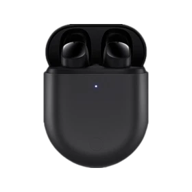 Xiaomi Redmi Buds 3 Pro tam kablosuz siyah kulaklık ve şarj kutusu önden görünüm