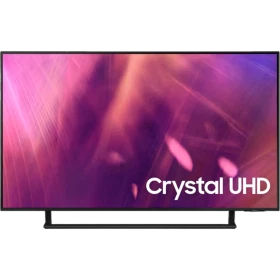 Samsung 65AU9072 Ultra HD 4K LED televizyon ekranında Crystal UHD yazısı görünen vitrin görüntüsü