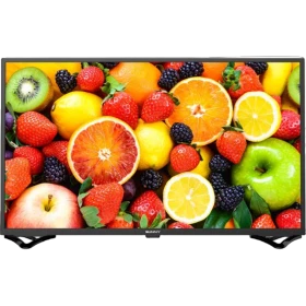 Sunny SN43DAB1723 Full HD FHD TV, siyah çerçeveli ekranda renkli meyve görüntüsü
