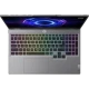 Gri Lenovo LOQ 15IRX10 oyuncu laptop, RGB aydınlatmalı klavye ve geniş touchpad ile üstten görünüm