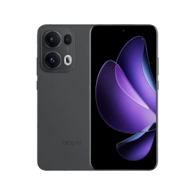 Oppo Reno 13 Pro gri akıllı telefonun ön ve arka yüzü, çift kamera modülü ve tam ekran tasarımıyla