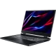 Siyah Acer Nitro 5 AN517-55 oyuncu laptop, açık ekranda önden çapraz açıyla görünen güçlü tasarım