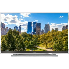 Arçelik A48-LW-6436 Full HD LED TV, şehir parkı manzarası gösteren gümüş çerçeveli televizyon