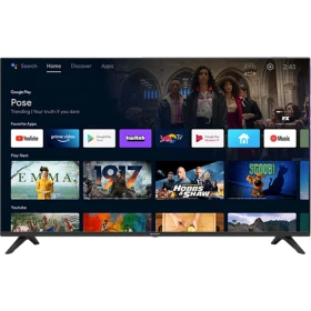 Axen AX50LEDH6886 Ultra HD 4K LED televizyon, siyah çerçeveli ekranda akıllı TV menüsüyle.