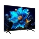 TCL 55P79K Ultra HD 4K LED televizyon ekranda mavi çiçek ve koyu arka plan renkleri gösteriyor