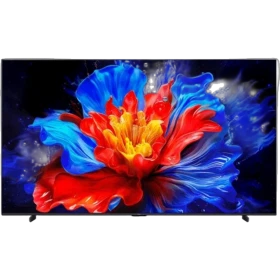 TCL 98P8K Ultra HD 4K LED televizyon ön ekranında canlı çiçek görüntüsü, genel renk, vitrin görünümü