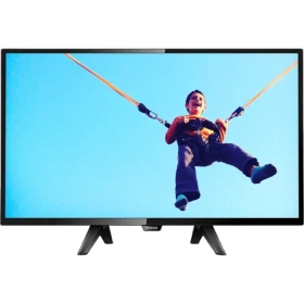 Philips 32PHS5302 HD Ready LED televizyon; ekranda çocuk parkur sahnesi, genel siyah renk tasarım