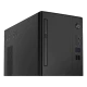 Lenovo V520 10NK0021TX siyah masaüstü bilgisayar kasası, ön panel bağlantı noktalarıyla birlikte görünüyor