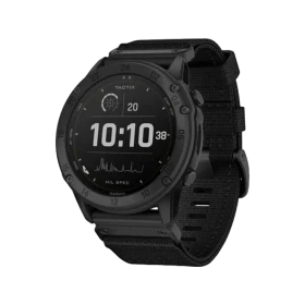Garmin tactix Delta Solar balistik aktivite saati, siyah renkli dayanıklı kordon ve dijital ekranıyla