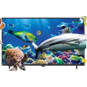 Axen 3D Uydu Alıcılı Full HD 43 inç LED televizyon, deniz canlıları görüntüsü ve siyah çerçevesiyle