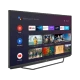 Beko B65 B 880 B Ultra HD 4K TV, siyah çerçeveli ekranında akıllı TV uygulamaları ve içerik menüsü