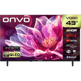 Onvo 43VQ80F2FA Full HD FHD LED televizyon, 43 inç ekran ve siyah çerçeve