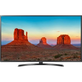 LG 55UK6470PLC Ultra HD 4K LED televizyon, çerçevesiz ekran görüntüsü ve gün batımı manzarası, genel renk