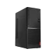 Lenovo V520 10NK001XTX siyah masaüstü bilgisayar kasası, ön paneli ve bağlantı noktalarıyla