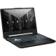 Asus TUF Gaming A15 FA506NCG-HN267A021 siyah oyuncu laptop, RGB aydınlatmalı klavye ve açık ekran görünümü