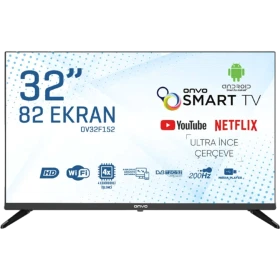 Onvo OV32F152 32 inç HD Ready LED televizyon, siyah çerçeveli Smart TV modeli