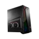MSI Infinite X Plus 9SD-601EU siyah masaüstü bilgisayar kasası, RGB aydınlatmalı ön panel ve fanlarla