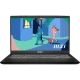 MSI Modern 15 B12MO-624XTR siyah iş ve ofis laptopu, önden açık ekranla tanıtım görünümü
