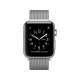 Apple Watch Series 2 42 mm gümüş paslanmaz çelik kasa ve Milano Loop, siyah kadranlı akıllı saat