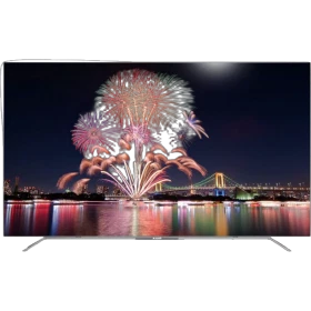 Arçelik A65 OLED 9793 5S Ultra HD 4K TV, gece manzarasında havai fişek gösterisiyle önden görünüm