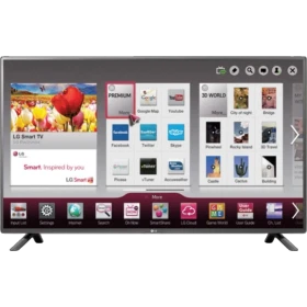 LG 32LF580N LED televizyon, HD Ready ekran; vitrin görselinde akıllı TV arayüzü görünüyor