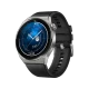 Huawei Watch GT 3 Pro Titanyum akıllı saat, mavi kadran ve siyah silikon kayışla önden görünür