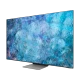 Samsung 85QN900A Ultra HD 8K QLED televizyon, genel renk; mavi canlı ekranda modern tasarım görünümü