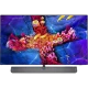 Philips 77OLED937 Ultra HD 4K OLED televizyon, canlı renkli mercan temalı ekran görüntüsüyle genel siyah tasarım