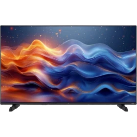 Vestel 43UV9750 Ultra HD 4K LED televizyon, dalga desenli ekranı ve ayaklı ön görünümü