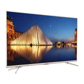 Sunny SN70LED88-G Ultra HD 4K TV, Louvre piramidi görüntüsü gösteren ince çerçeveli televizyon