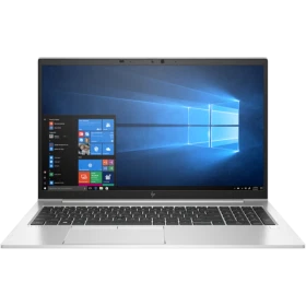 HP EliteBook 850 G8 358P8EA gümüş iş ve ofis laptopu ekranı Windows ile açık şekilde gösteriliyor