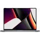 Apple MacBook Pro 14 inç MKGQ3TU/A gri laptop, açık ekranlı önden görünüm ana ürün sunumu